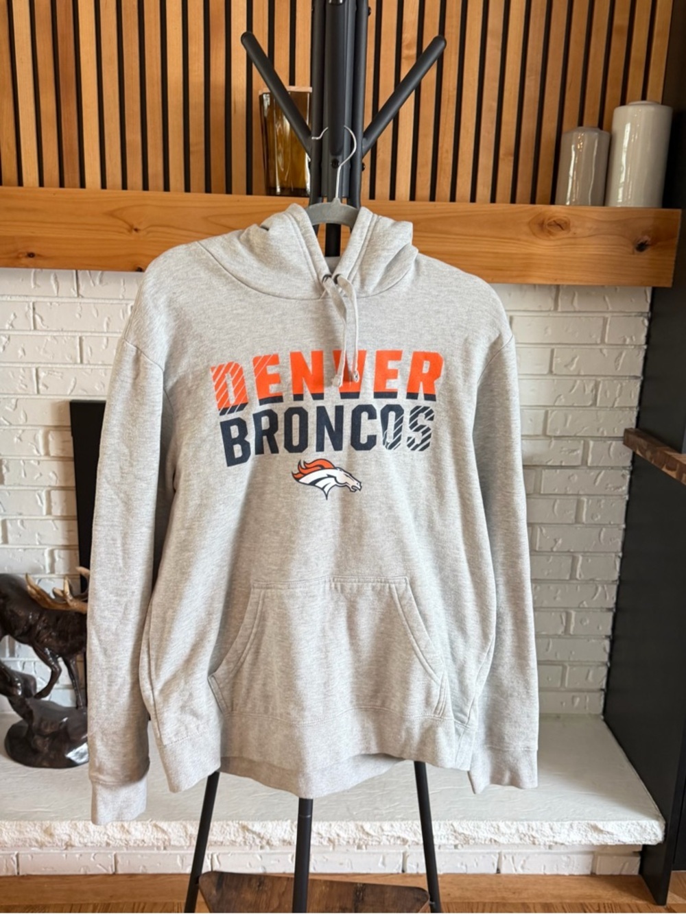 Denver Broncos Gray Graphic Hoodie - NFL Team Sweatshirt
